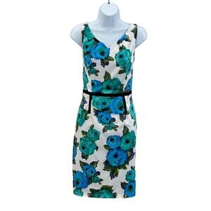 Phase Eight Women's Floral V-Neck Dress Size 10 Multicolor Knee Length